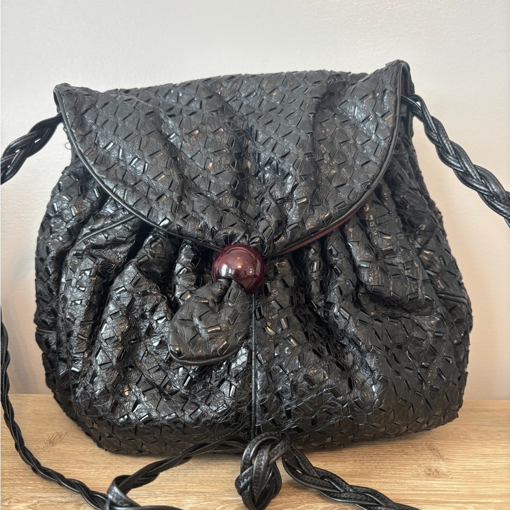 Sharif Vintage Black Woven Handbag